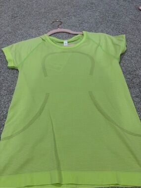 lululemon athletica Neon Lime Short Sleeve Athletic Top